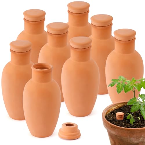 Lovely Ran Ollas 8pcs 3.1 * 6inch Terracotta Plant Watering Globes Self Watering Planter Insert Olla Terra Cotta Clay Irrigation Globes - Image 1