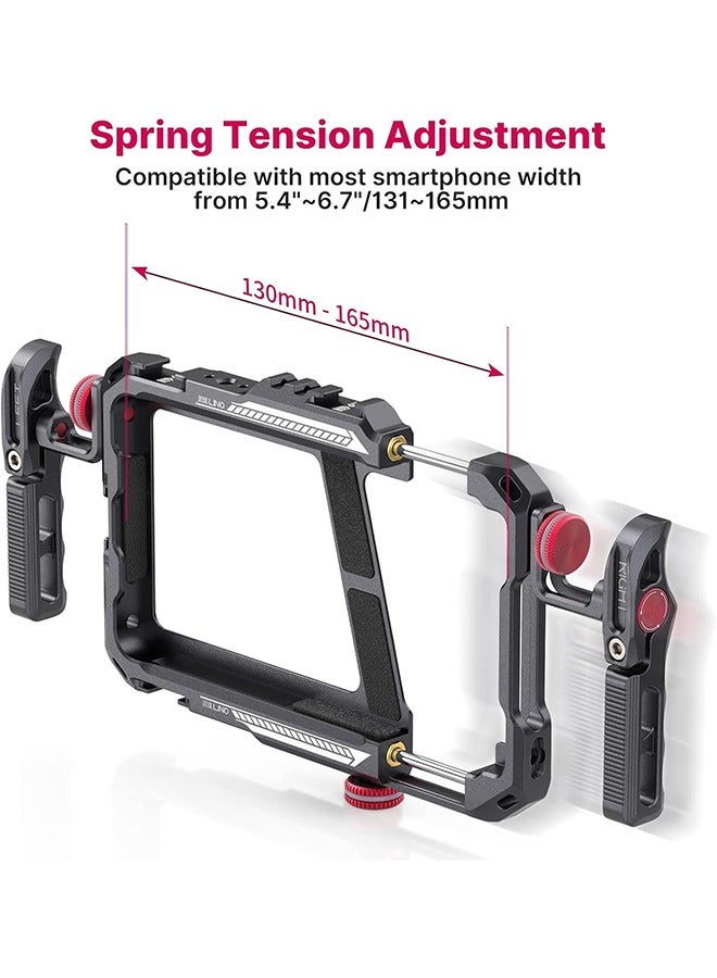 ULANZI Smartphone Video Rig with Handle, LINO Filmmaking Case Aluminum Alloy Phone Video Stabilizer Grip Tripod Mount for Video Maker Videographer with Cold Shoe for iPhone 16 15 Mini Pro Max 8 Plus - Image 3