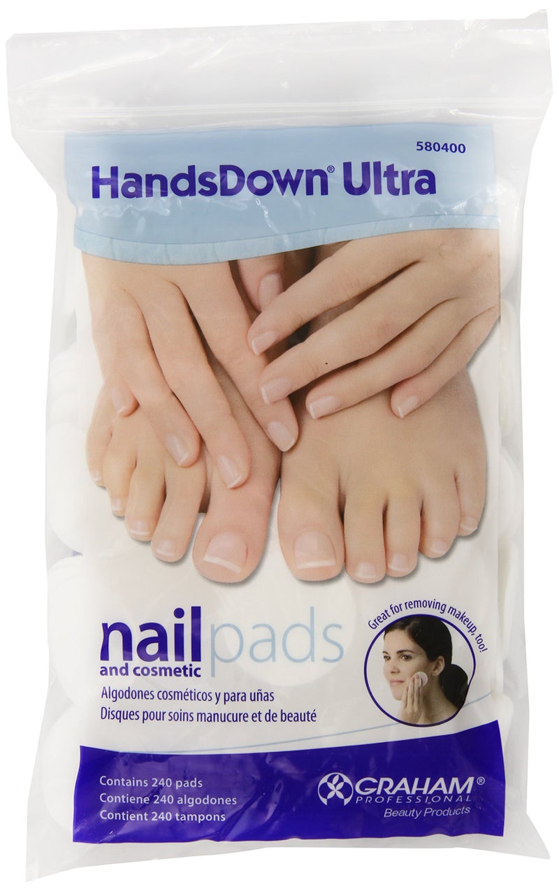 Graham Graham Hands Down Ultra Nail and Cosmetic Pads, White, 240 Count
