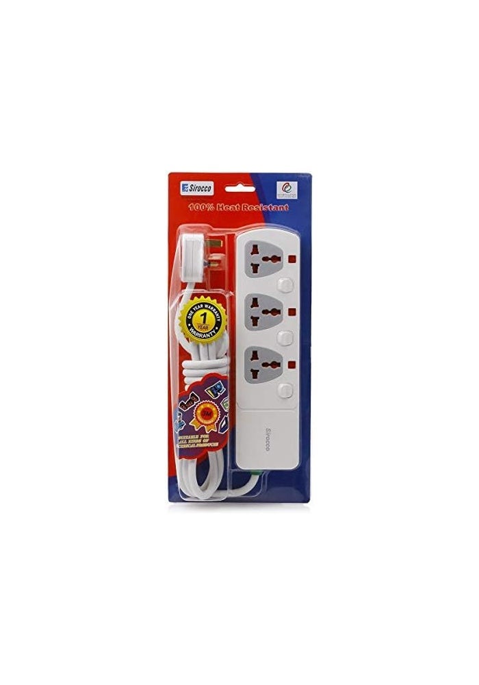 Sirocco Universal Type Super 3 Way 3M x 1.25MM Cable Extension Socket - Image 2