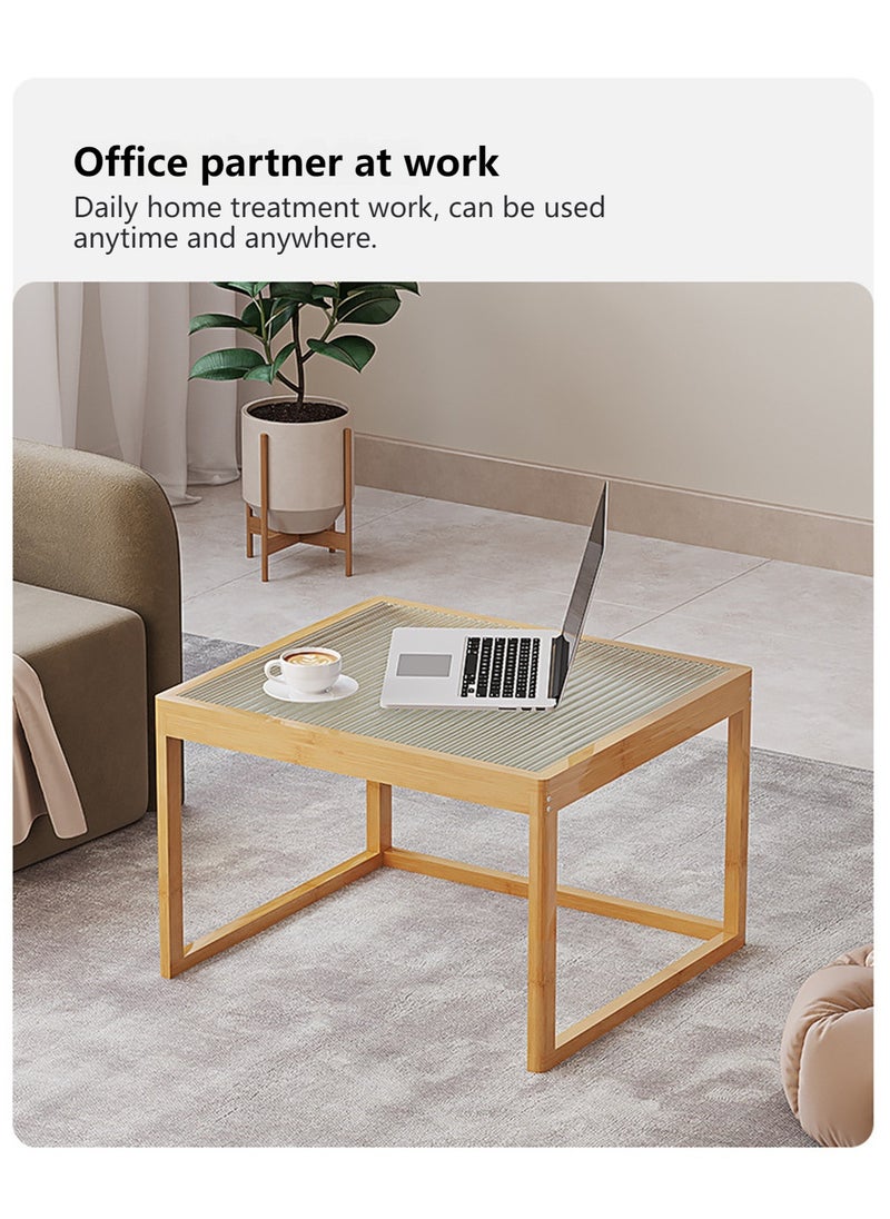 Sharpdo Living Room Small Table Changhong Glass Mother-And-Child Combination Tea Table, Square Side Table Coffee Table 60*60*47&50*50*38CM - Image 3