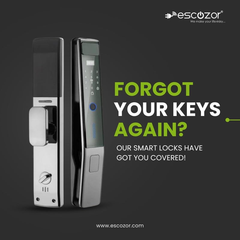 Escozor Escozor EMM04 Premium Smart Digital Pushpull Fingerprint Lock for Main Door with FingerprintPasswordSmart CardMechanical Keys WiFi Smart Life Mobile App35mm to 70mm Door Thickness  - Image 5