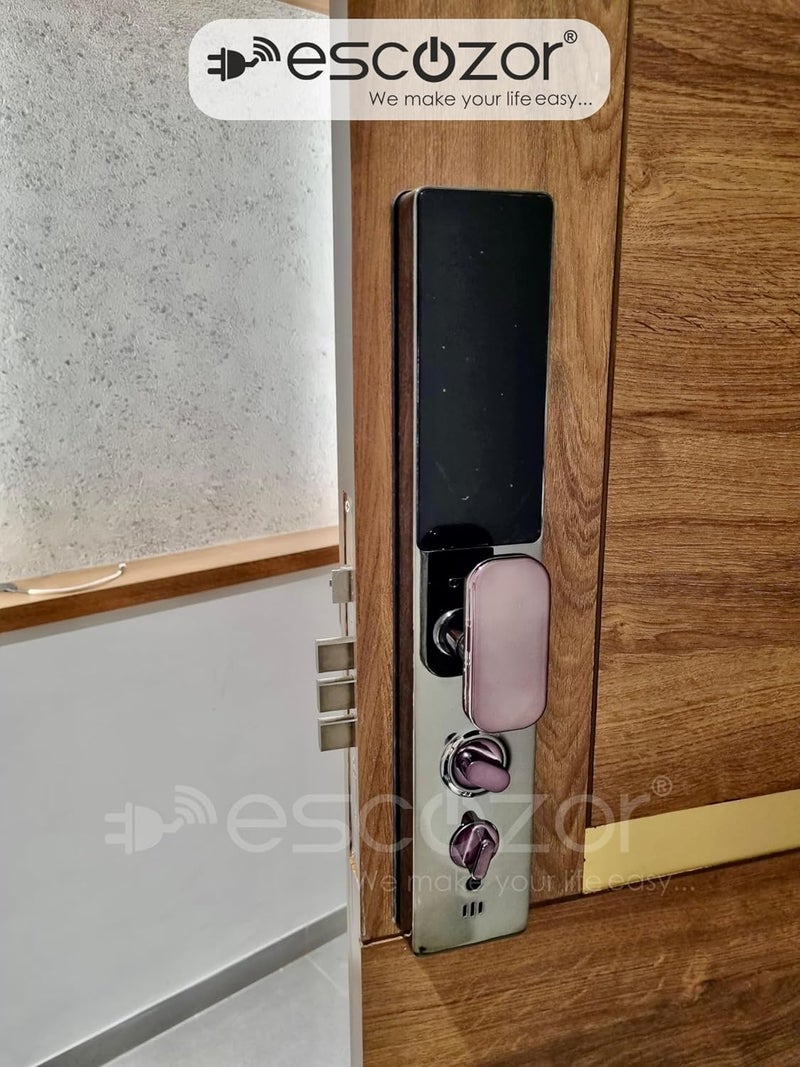 Escozor Escozor EMM04 Premium Smart Digital Pushpull Fingerprint Lock for Main Door with FingerprintPasswordSmart CardMechanical Keys WiFi Smart Life Mobile App35mm to 70mm Door Thickness  - Image 4