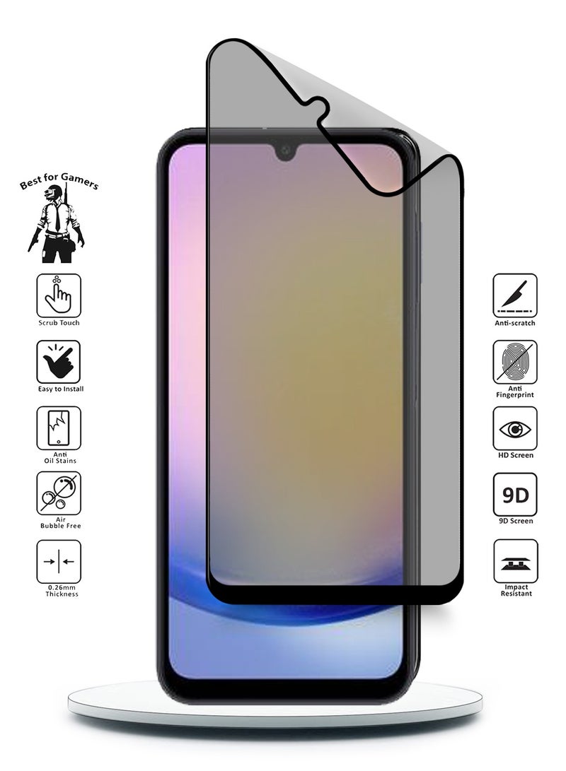 Wtech Samsung Galaxy A25 5G 2023 Nano Ceramic Full Glue Full Cover Matte Flexible Screen Protector (MSCNMN) - Clear/Black - Image 2