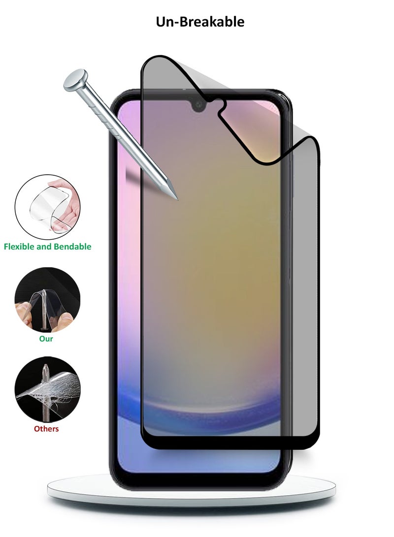 Wtech Samsung Galaxy A25 5G 2023 Nano Ceramic Full Glue Full Cover Matte Flexible Screen Protector (MSCNMN) - Clear/Black - Image 3