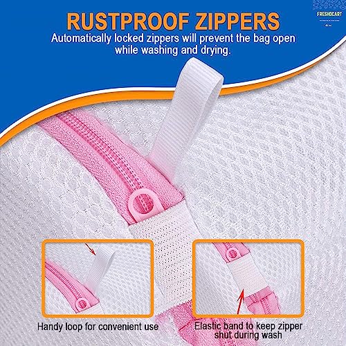 FreshDcart Laundry Bag for Washing Machine|Mesh Wash Bag for Washing Machine & Dryer|Reusable Laundry Washing Bag for Travel,Socks & Undergarments|Mesh Bags for Washing Machine(1 Pack),Multicolor - Image 5