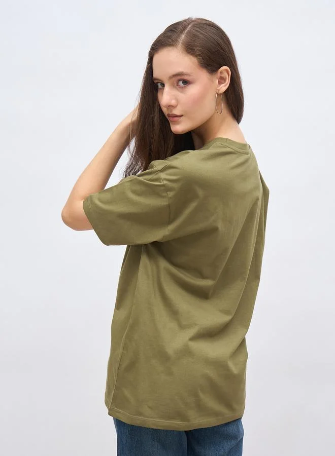 Styli Styli Graphic Print Oversized Longline T-Shirt