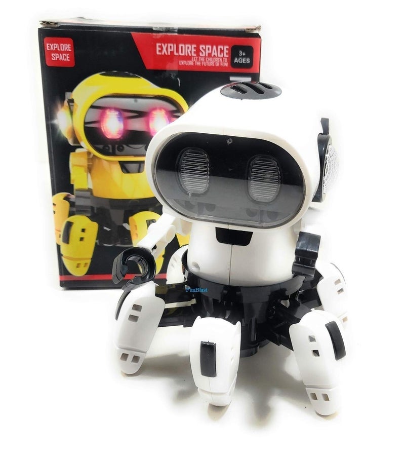 Fitto Octopus Shape Electric Robot Colorful Music Flashing Lights Dance Toy for Kids Boys Girls (White Color) - Image 1