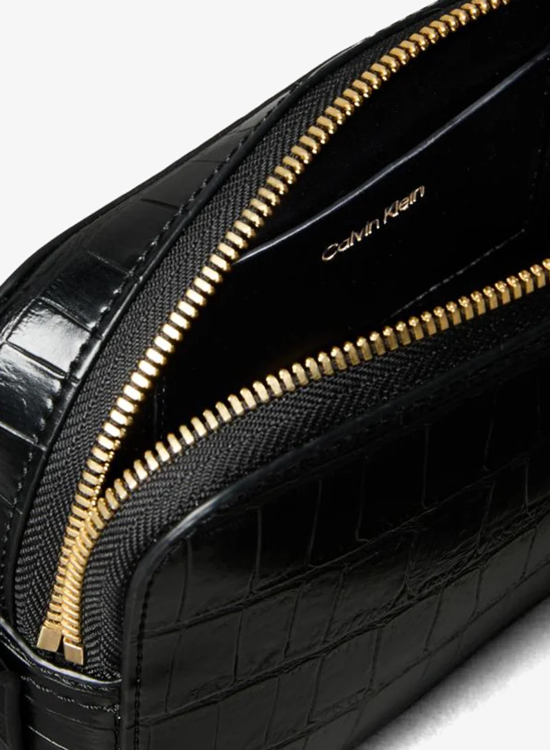 CALVIN KLEIN Croco effect shoulder bag