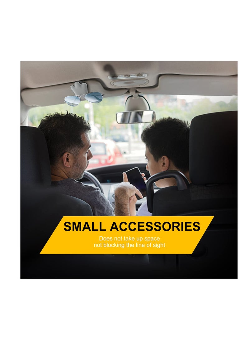 Magnetic Leather Sunglass Holder Clips for Car Visor, 2 Pack Eyeglass Mounts for All Sizes, Gray Visor Accessories - Image 5