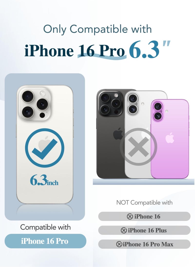 BERFY Magnetic for iPhone 16 Pro Case, Compatible with Magsafe Built-in 9H Tempered Glass Screen Protector & Upgraded Camera Protection Full-Body Plating Shockproof Phone Case for 16 Pro 6.3" Silver  - Image 2