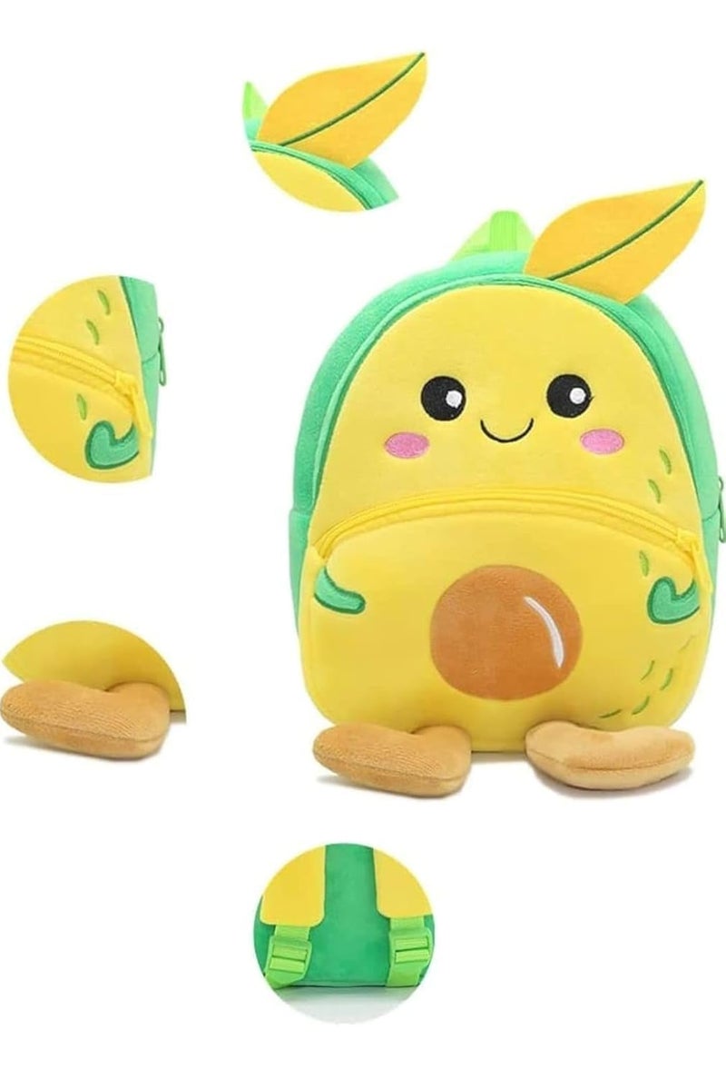 Storescent Kids Velvet School Bag Plush Backpack Baby Girl Preschool Bags Ideal for Baby Boy & Girl Picnic Bags (2-5 Years) (Cute Mango) - Image 2