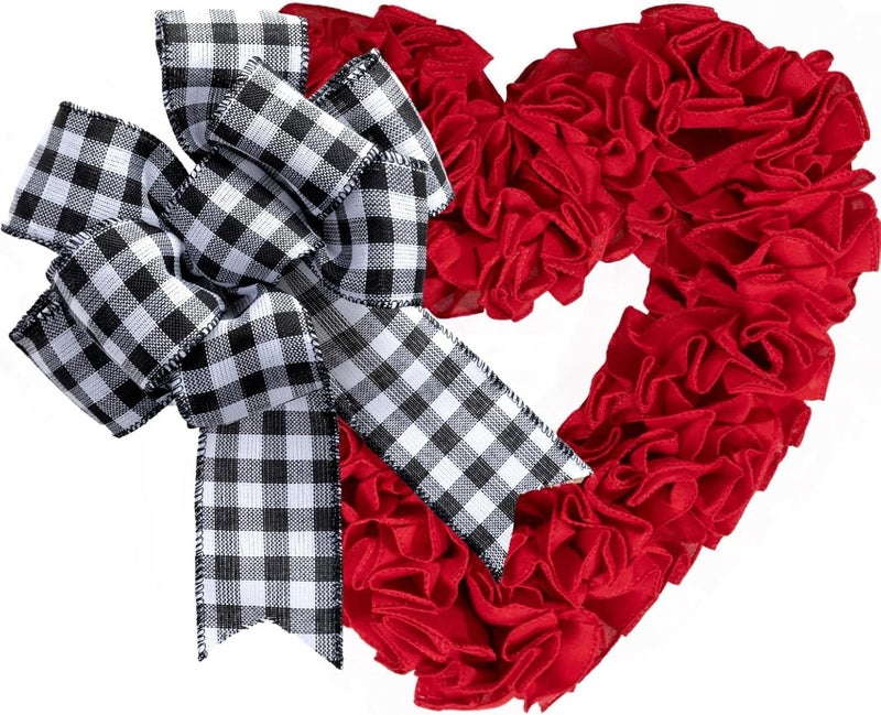 NUTIKAS Valentines Day Decor - Wreaths for Front Door Outside 17" Valentine Decorations for The Home Heart Shaped Wreath for Outdoor Valentine's Day Wreath San Valentin - Image 1