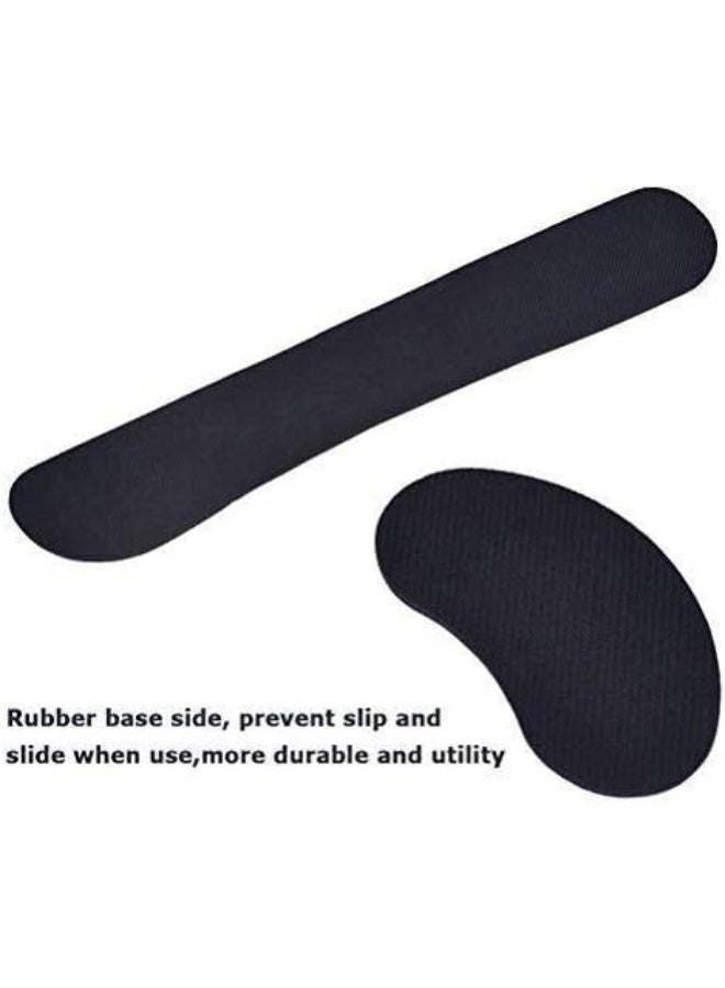 VIUAUAX وسادة مسند معصم من الإسفنج المرن ووسادة مسند معصم للماوس للعمل والألعاب والمكتب والكمبيوتر المحمول وماك - مجموعة من 2، مقاس واحد. مجموعة وسادات مسند معصم من الإسفنج المرن السميك باللون الأسود النقي - Image 2