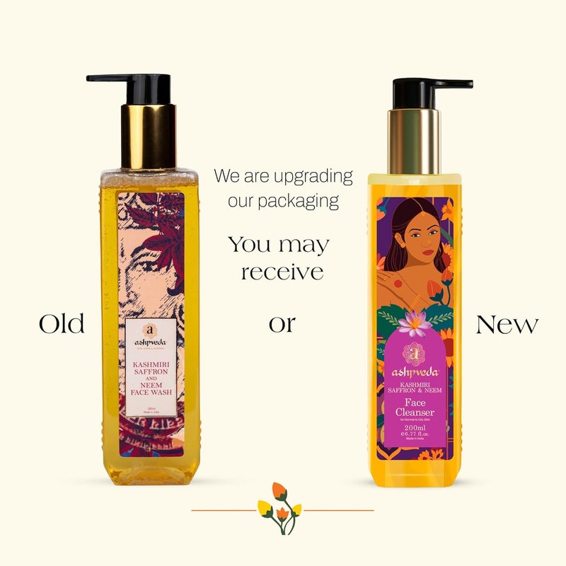 Ashpveda Ayurvedic Face Wash with Kashmiri Saffron and Neem Natural Face Cleanser for Daily Skin Exfoliation and Brightening Chemical Free Organic Herbal Facewash 100 ml - Image 2