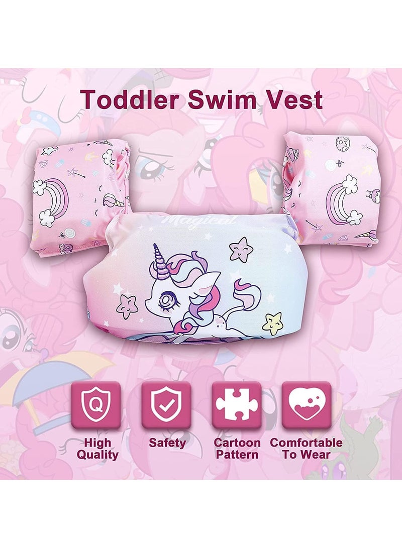 Mr. Penda Baby Pool Float Fit 30-55 Lbs, Kids Swimming Float with Arm Water Wings, Fun Ride-On Raft Pool Baby Beach Supplies for 2-6 Years Old Boy Girl (Pink Unicorn)  - Image 5