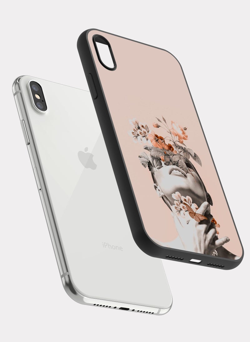 بكسلات كفر ايفون اكس اس ماكس فن تجريدي وردي - Image 2