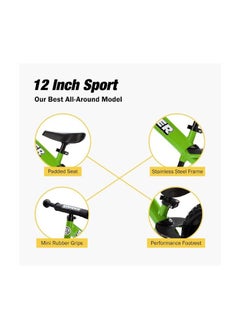 STRIDER Strider 12” Sport Bike - No Pedal Balance Bicycle for Kids 18 Months to 5 Years - Includes Safety Pad, Padded Seat, Mini Grips & Flat-Free Tires - Tool-Free Assembly & Adjustments  - Image 3