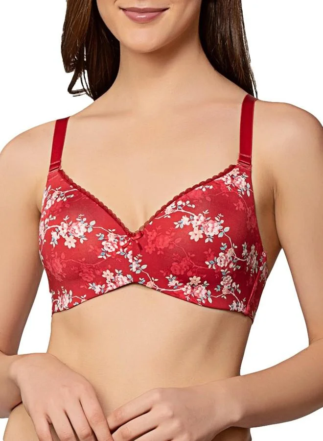 ترايامف Triumph Midnight Garden Padded Wireless Seamless T-Shirt Bra Red