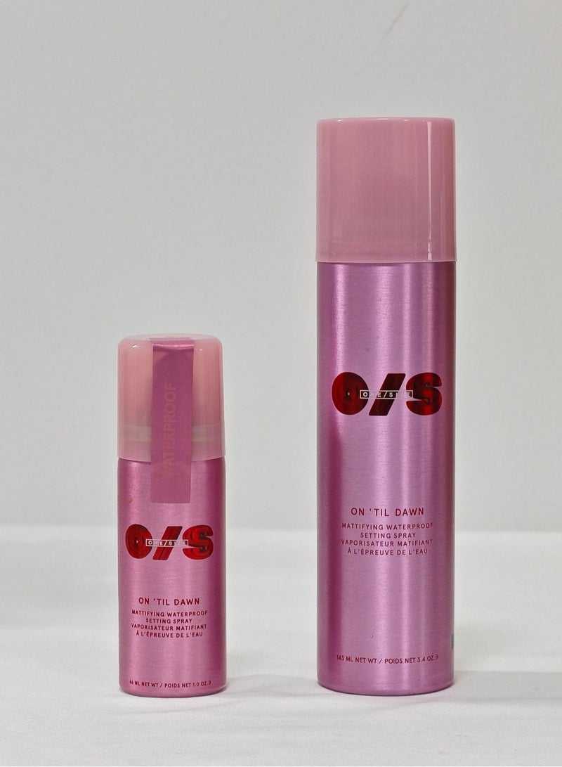 ONE SIZE On 'Til Dawn Mattifying Setting Spray - Full Size 3.4oz/143ml - 16 Hour Waterproof u0026 Matte Makeup Finish with Green Tea u0026 Witch Hazel - Oil Control - Image 4