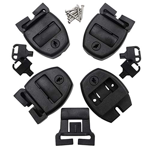 Huouo 4 Set Hot Tub Spa Cover Locks w/Key Pinch Center Release - Strap Buckle Broken Latch Repair Kit with Screws - Image 1