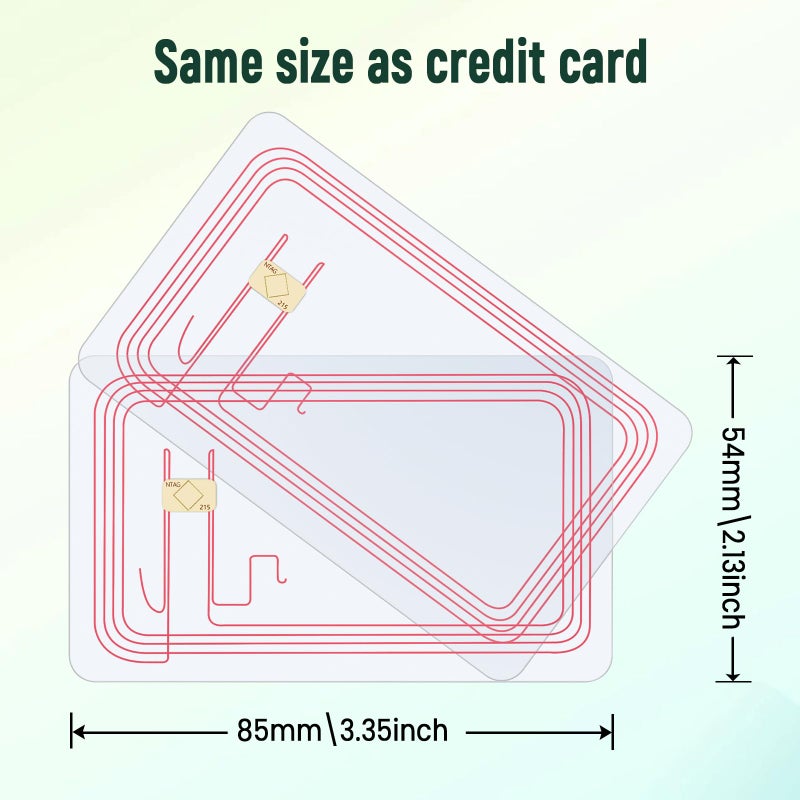 Timeskey NFC 10pcs NFC Tags Clear NFC Cards NFC 215 Cards Rewritable Ntag 215 NFC Tags Transparent NFC Chip Blank NFC Tag NFC Wifi Tagï¼ŒCompatible with Amiibo and TagMo for All Phone NFC Enabled - Image 2