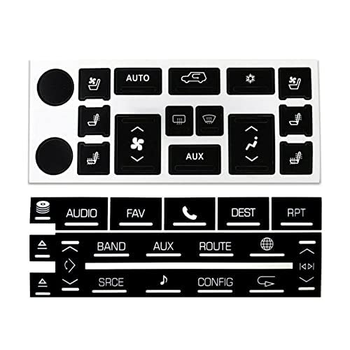 Ombialo AC Radio Dash Button Repair Stickers Decals Compatible with Cadillac 2007-2014 Escalade ESV EXT (AC16+Radio18) - Image 5