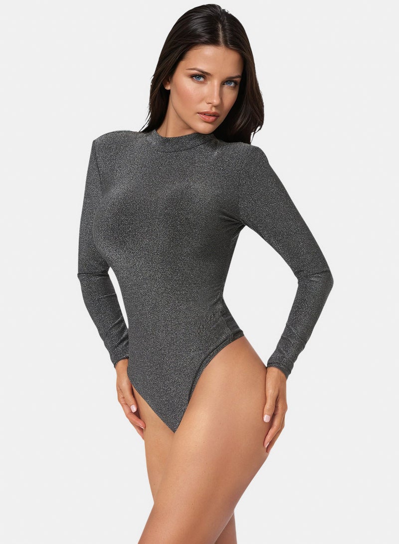 bebe Glittery Back Jewel Bodysuit - Image 1