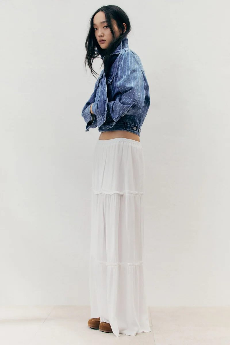 اتش اند ام تنورة ماكسي مجعدة