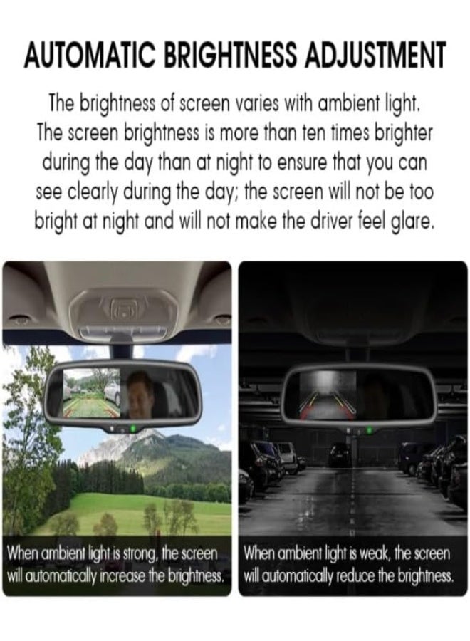 TFT Toyota Rearview Mirror Monitor with Backup Camera, 4.3-Inch Display, Includes Camera and Cables - Image 2