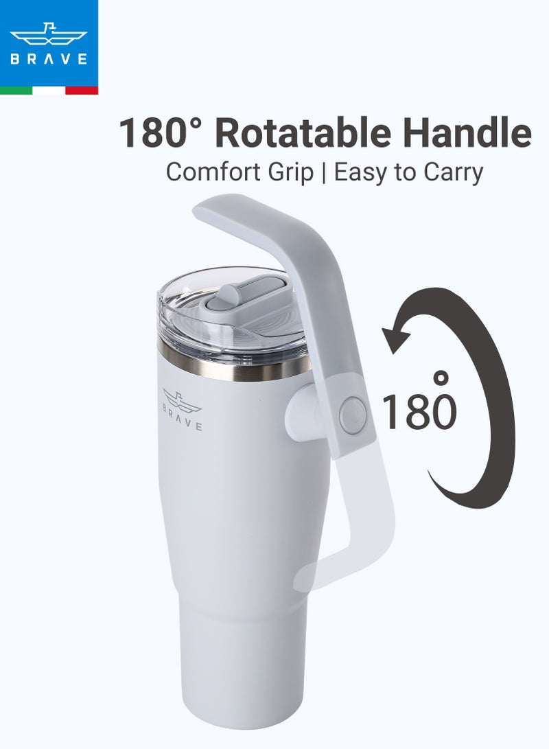 بريف تمب جارد تمبلر 1200مل - 18/8 ستانلس ستيل ترافل ماج, ثيرمال كوفي كوب, 2-إن-1 ليكبروف ليد وذ سترو & روتيتينج هاندل, إنسوليتد هوت & كولد بيفيرج ماج, كار كوب هولدر كومباتيبيل, ديورابل & ريوسابل كوفي ترافل ماج (أنتيك ليلاك جراي) - Image 5