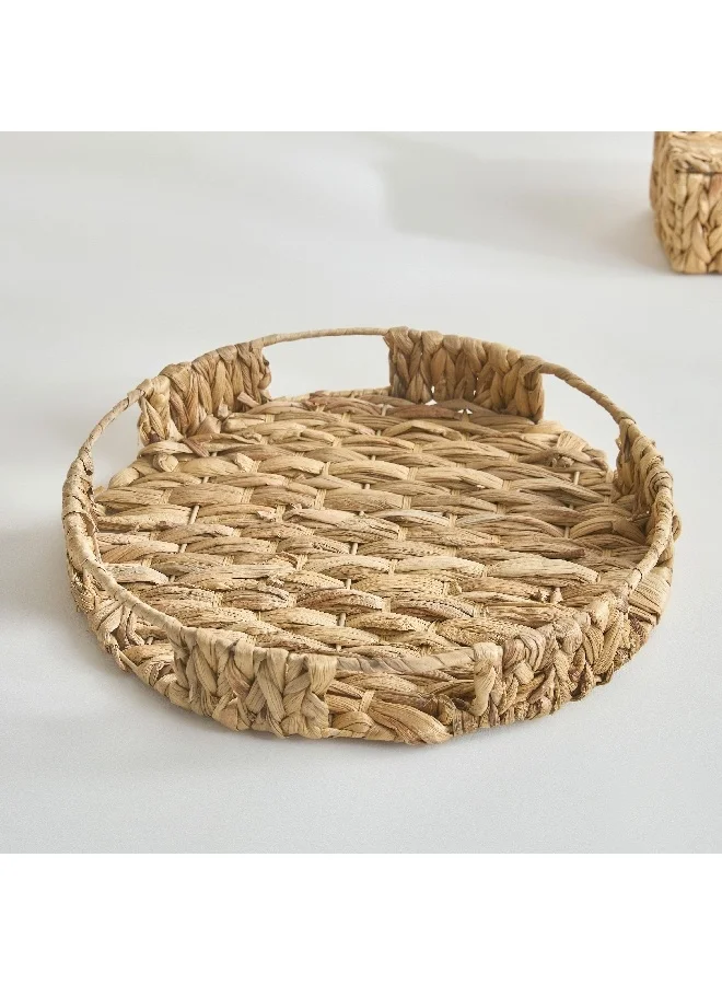 Home Box Willa Water Hyacinth Round Decorative Tray 40 x 6 x 40 cm
