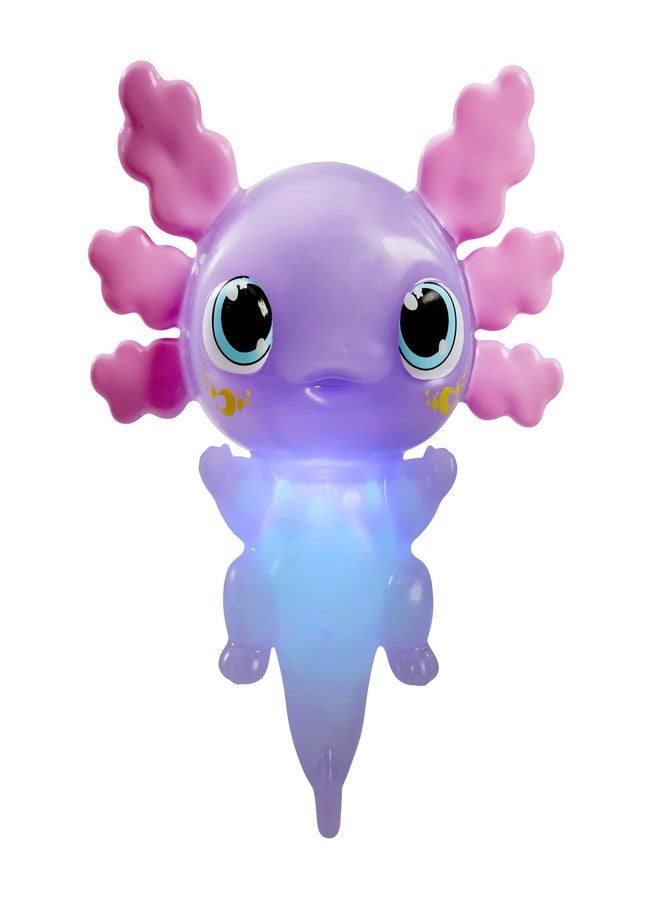 Animagic Let’s Glo Axolotl Glow-in-The-Dark Purple | Stretchy Squishy Light-Up Electronic Pet Glows & Floats in Water | Sensory Toy for Ages 4+ - Image 2