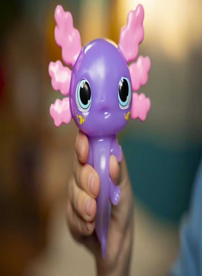 Animagic Let’s Glo Axolotl Glow-in-The-Dark Purple | Stretchy Squishy Light-Up Electronic Pet Glows & Floats in Water | Sensory Toy for Ages 4+ - Image 3