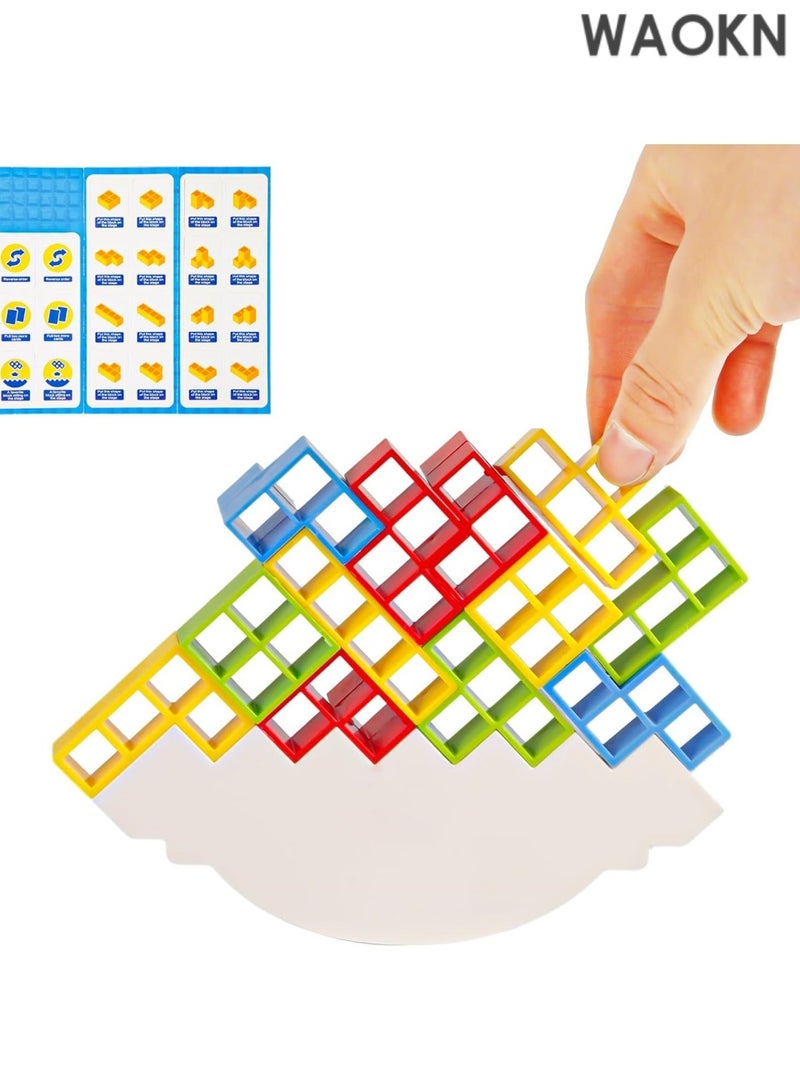 WAOKN 48pcs Stacking Balance Game - Fun Board Game for Kids & Adults, Creative Swing Stack High Challenge Toy for Family Game Nights, Parties & Travel, Educational STEM Toy for All Ages with Vibrant Colors - Image 1