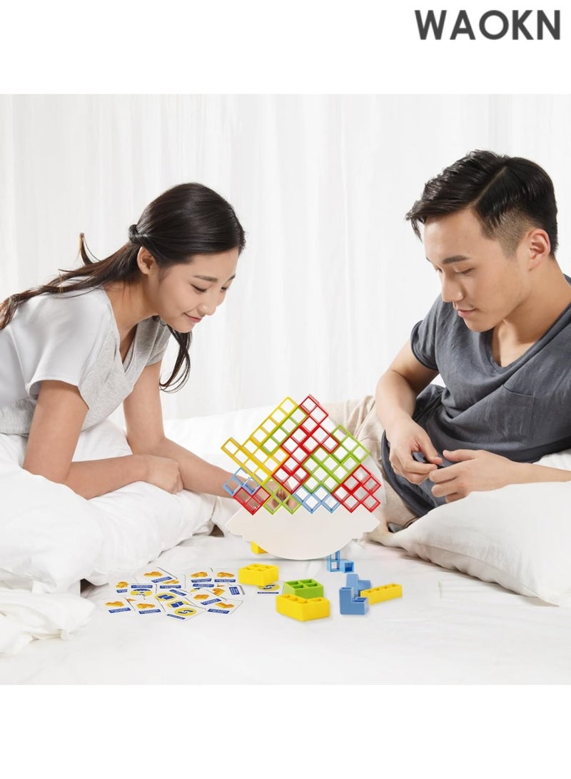 WAOKN 48pcs Stacking Balance Game - Fun Board Game for Kids & Adults, Creative Swing Stack High Challenge Toy for Family Game Nights, Parties & Travel, Educational STEM Toy for All Ages with Vibrant Colors - Image 5