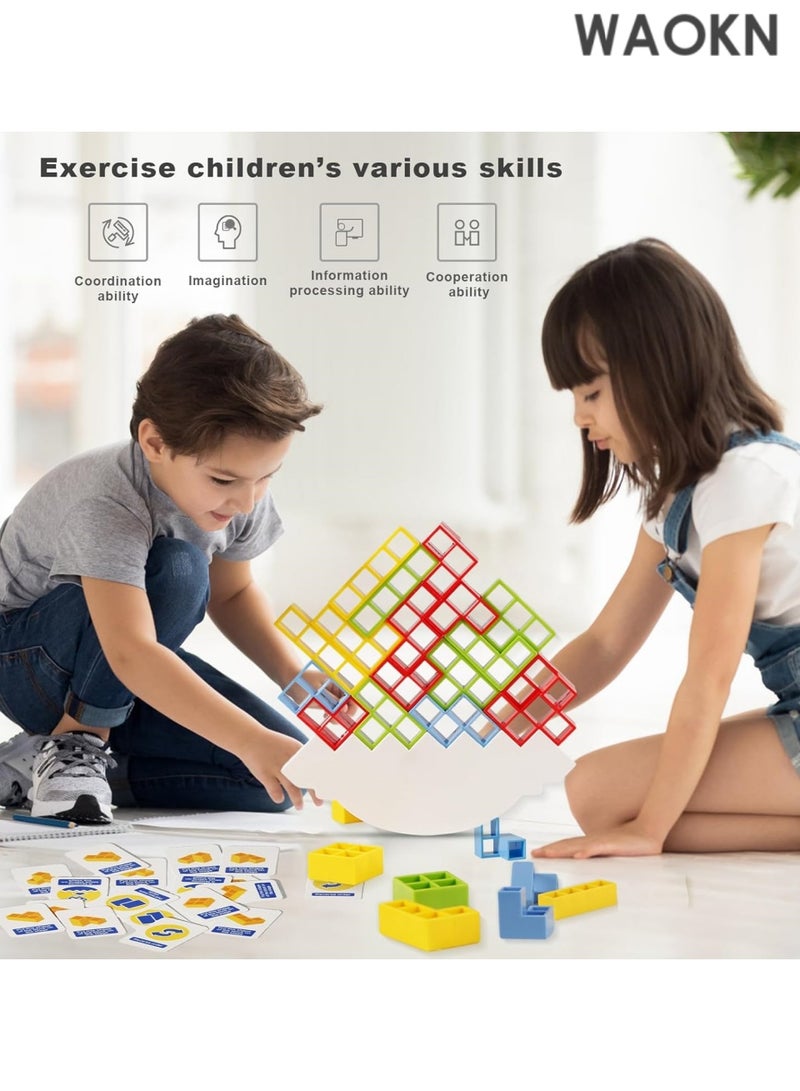 WAOKN 48pcs Stacking Balance Game - Fun Board Game for Kids & Adults, Creative Swing Stack High Challenge Toy for Family Game Nights, Parties & Travel, Educational STEM Toy for All Ages with Vibrant Colors - Image 3