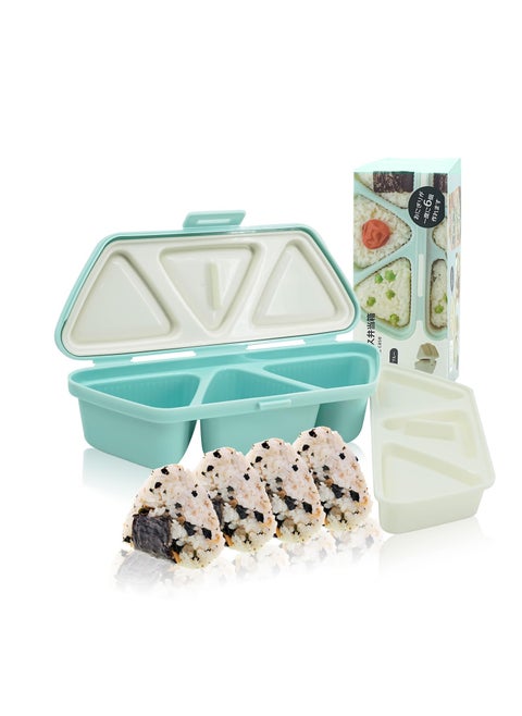 Onigiri Mold Set, 6 in 1 Triangle Rice Ball Mold, Once Quickly Make 6pcs Sushi, Once Cavity Press Onigiri Rice Balls, Non-stick Maker Tools, Sushi Mold for Making and Storing Onigiri