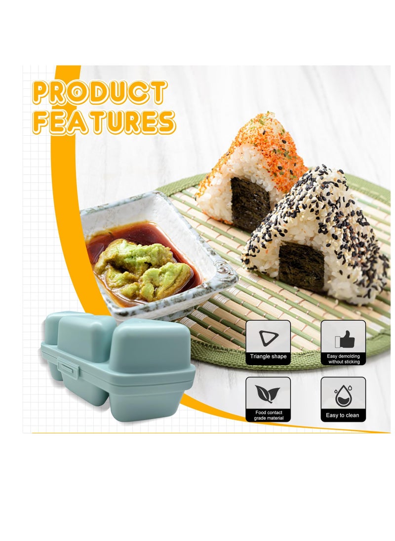 Onigiri Mold Set, 6 in 1 Triangle Rice Ball Mold, Once Quickly Make 6pcs Sushi, Once Cavity Press Onigiri Rice Balls, Non-stick Maker Tools, Sushi Mold for Making and Storing Onigiri