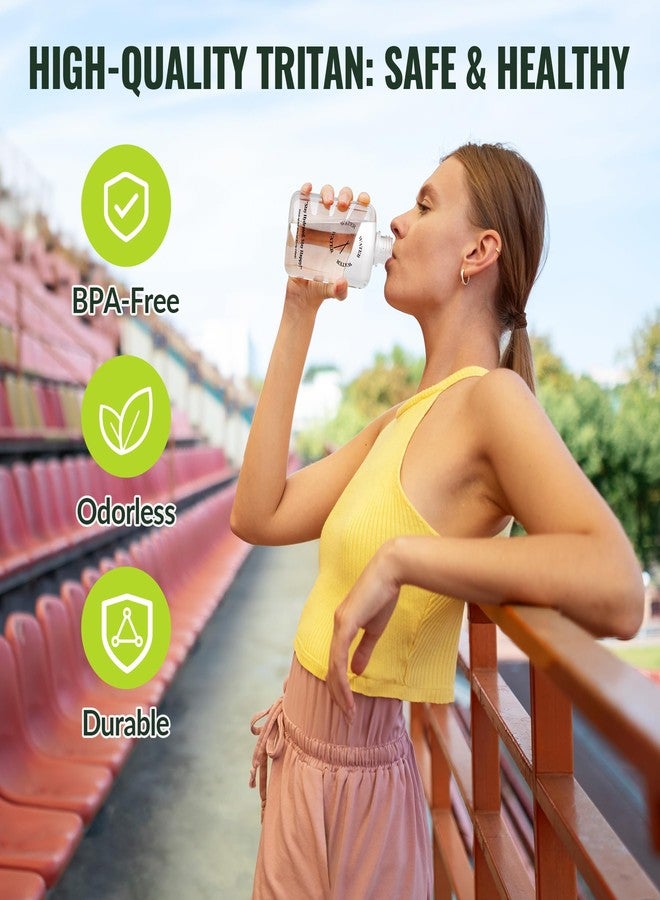 ان اي هوم زجاجة مياه صغيرة بيضاوية الشكل من NiHome سعة 360 مل مصنوعة من مادة تريتان، محمولة، مانعة للتسرب وخالية من مادة BPA، بتصميم عصري بسيط (أبيض) - Image 2