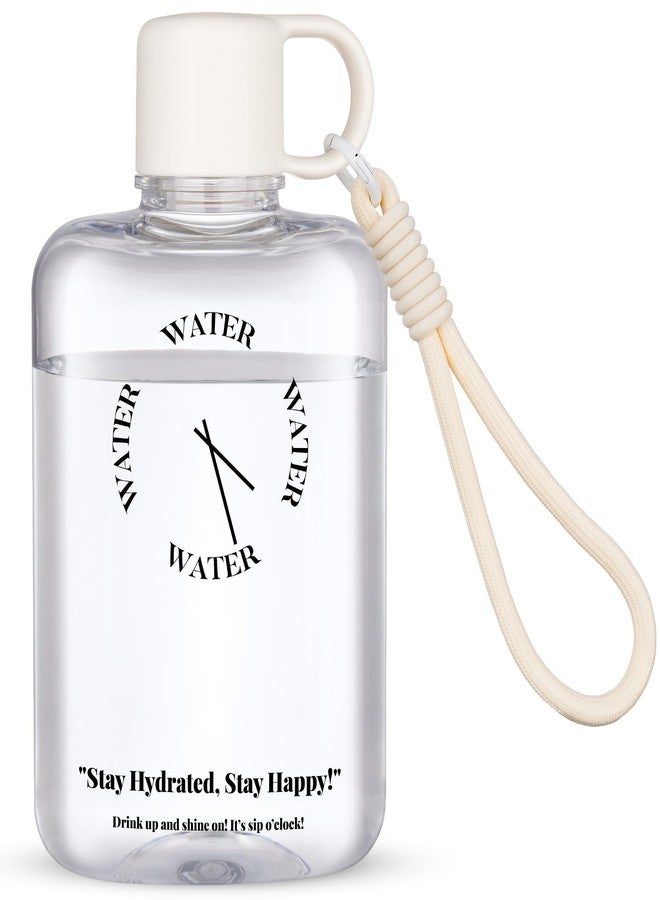 ان اي هوم زجاجة مياه صغيرة بيضاوية الشكل من NiHome سعة 360 مل مصنوعة من مادة تريتان، محمولة، مانعة للتسرب وخالية من مادة BPA، بتصميم عصري بسيط (أبيض) - Image 1