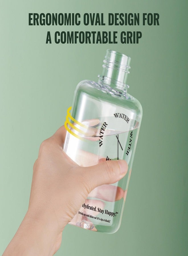 ان اي هوم زجاجة مياه صغيرة بيضاوية الشكل من NiHome سعة 360 مل مصنوعة من مادة تريتان، محمولة، مانعة للتسرب وخالية من مادة BPA، بتصميم عصري بسيط (أبيض) - Image 5
