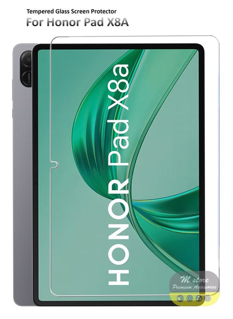 Honor Pad X8A 11 Inch Tempered Glass Screen Protector – High Transparency, Delicate Touch, Anti-Explosion, Smooth Arc Edges, Easy Installation, Screen Protector for Honor Pad X8A