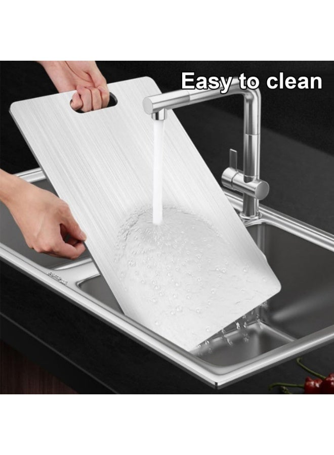 Stainless Steel Cutting Board, Double-Sided Dishwasher Safe, 39 x 28cm for Meat, Vegetables and Dough - Image 3