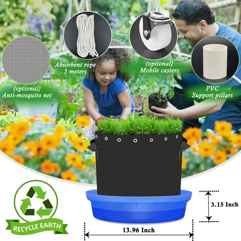 Molgoc Self-Watering Base with Visible Water Level,5-Pack,Keeps Leaves and Flying Insects Out,Maintains Water Quality.Blue.(Without Wheels). - Image 5
