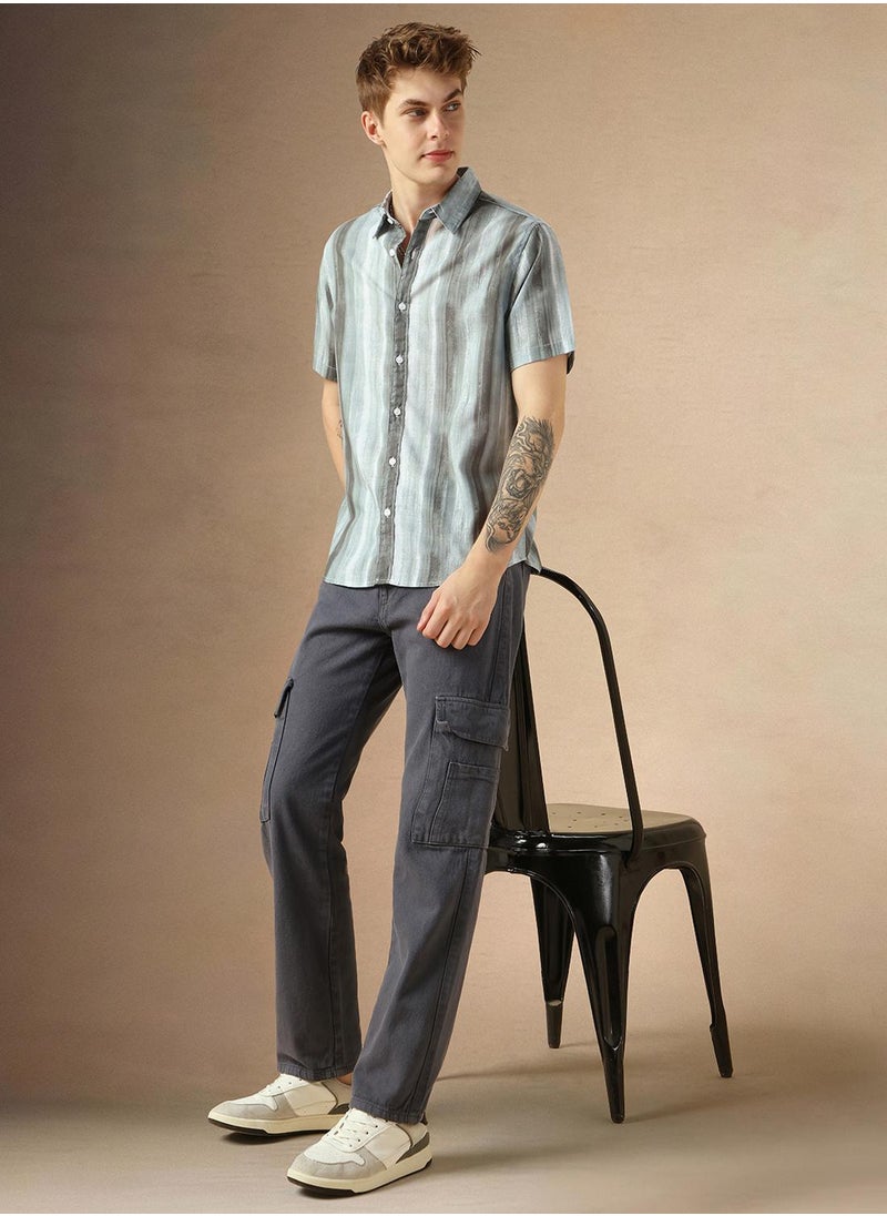 Dennis Lingo Men's Multicoloured Cotton Blend Printed Button Down Shirt  - Image 5