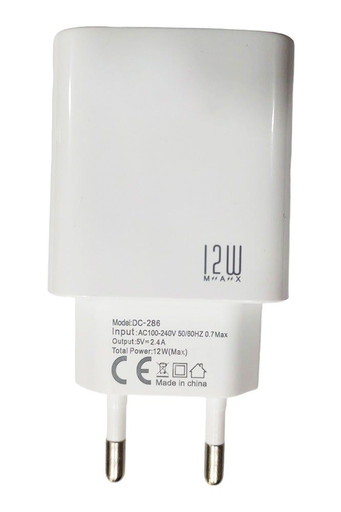 12W 2.4A Auto-ID Wall Charger DC-286 , PD Super Fast Charger with Turbo Power, Overheat Protection & USB to Micro Cable , Compact Design, Stable Output for Android and Micro Devices - Image 3
