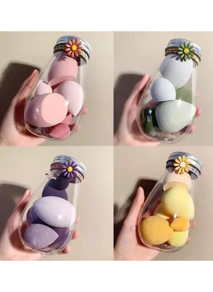 ORiTi - 6Pcs Soft Teardrop Blender Sponge Set with Jar Flawless Bottle Design for Perfect Makeup Application - Image 1