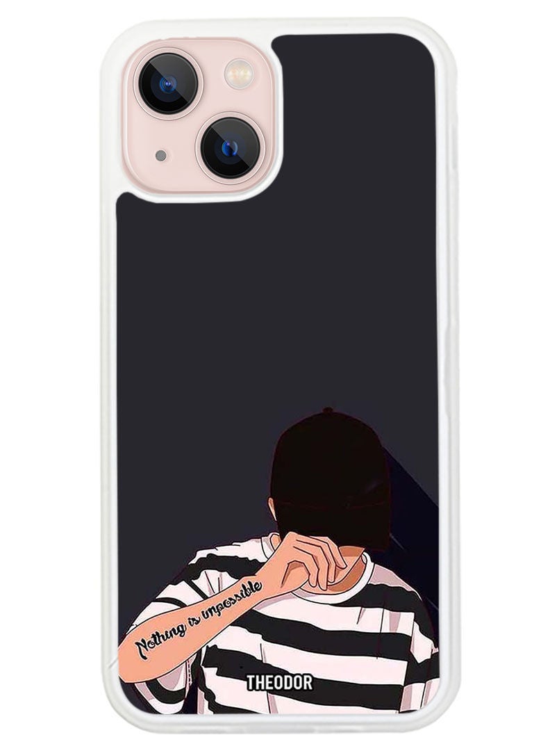 Theodor Protective Case Anti Scratch Shock Proof Cover For APPLE IPHONE 14 Nothing Is Impossible 1 (White Bumper) - Image 1