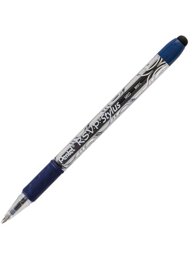 Pentel قلم حبر جاف ستايلس RSVP خط متوسط حبر أزرق عبوة من 2 (Bk91Lbp2C) - Image 3